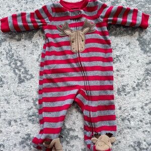 Like New - Fleece Sleeper with Moose Detail